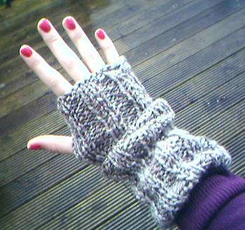 Cabled Fingerless Gloves Knitting Pattern | Knit and Bake