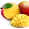Mangoes and a cut up mango.