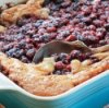 A blackberry cobbler just out of the oven.