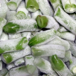 Using Leftover Vegetables, Freezing Green BeansPhoto of green beans with frost on them.