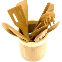 Wooden Utensils in wooden jar