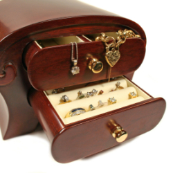 Jewelry Box with Jewelry Spilling Out