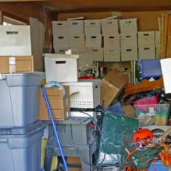 Garage Full of Boxes and Clutter