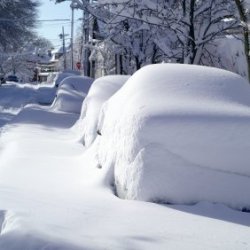 Street covered in snow 