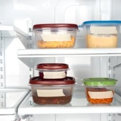 Refrigerator With Leftovers in Tupperware