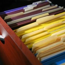 Cabinet with Multi-colored Hanging Files