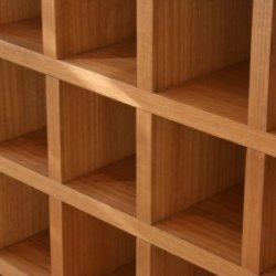 Empty wood wine rack.