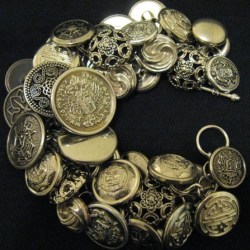 Brass button bracelet.