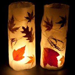 leaf decorated autumn leaf lanterns