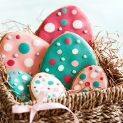 Colorful Easter egg cookies.