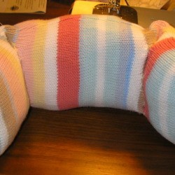 Step 7 Recycled Sweater Neck Pillow Craft