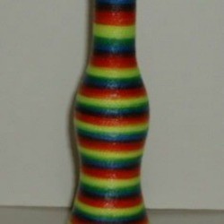 Rainbow twine wrapped bottle.