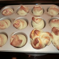 Ham and Cheese Popovers in the pan