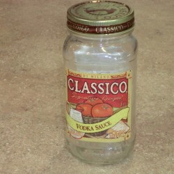 Classico spaghette sauce jar.