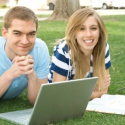 College Students Studying Outside