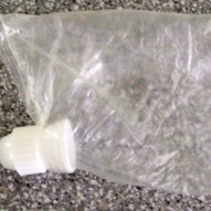 Use the cake mix bag as a frosting bag.