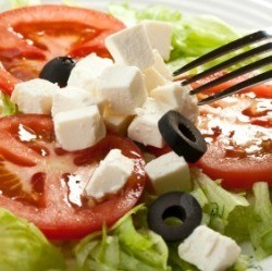 Feta Salad with Fork