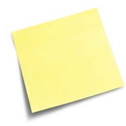 yellow post it note