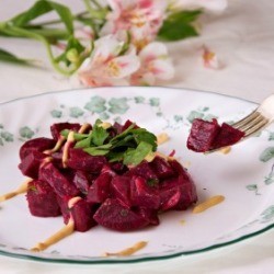 Beet Salad with Mustard Garnish