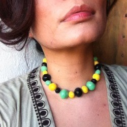 Corn starch beaded necklace.