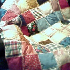 Stuffed square quilt.