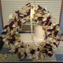 tan and brown rag wreath
