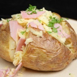 Baked Potato With Ham and Cheese