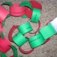 A paper chain counting down to Christmas