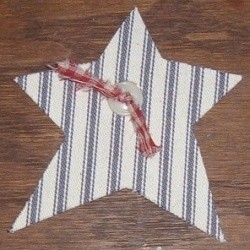 Fabric adhered to magnetic sheet and cut into shape of a star.