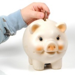 Saving Money in Piggy Bank