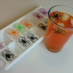 ice cubes in orange soda