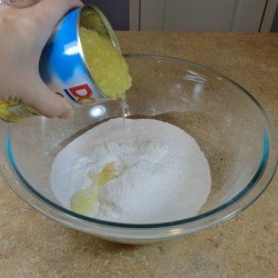 Pineapple Angel Food Cake with Cool Whip topping.