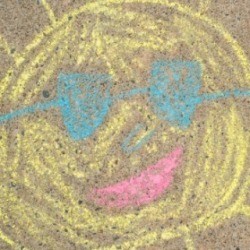 Sidewalk chalk drawing.