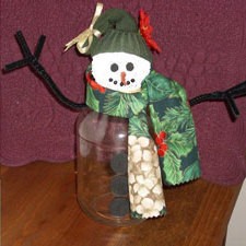 Recycled Jar Snowman