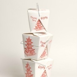 Chinese take out boxes.