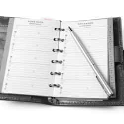 Address Book on White Background