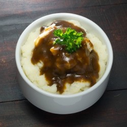 Homemade Gravy on Mashed Potatoes