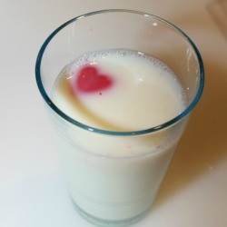 heart shaped milk ice cubes