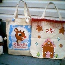 Christmas Purses - Rudolph and gingerbread house bags