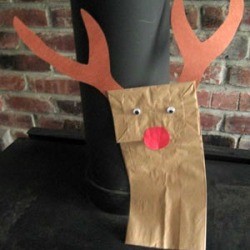 Finished pupet on top of wood stove.