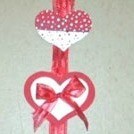 Red and white heart wall hanging.