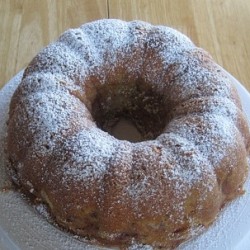 Jewish apple cake on plate