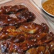 finished ribs on a platter