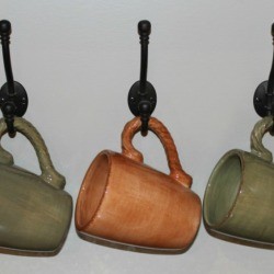 mugs on coat hooks