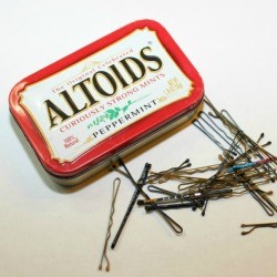 bobby pins and tin