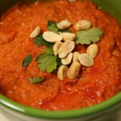 A bowl of African peanut soup.