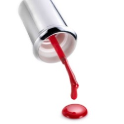 A nail polish brush dripping.