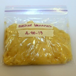 mashed banana in baggie