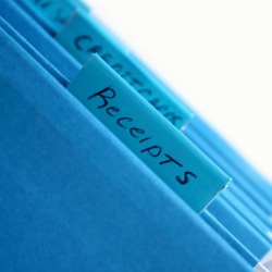 Blue file folders.