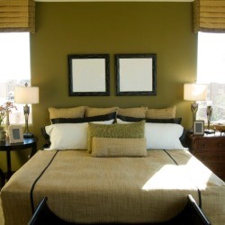 beautiful green tone bedroom